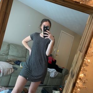 Striped mini T dress